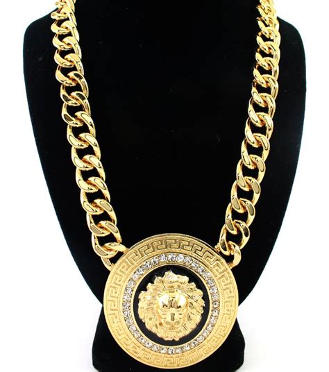 versace coin necklace|authentic versace lion necklace.